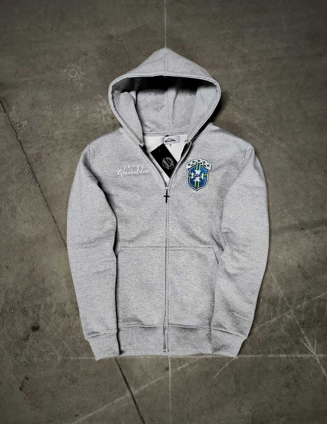 Detachable Logo Zip Hoodie